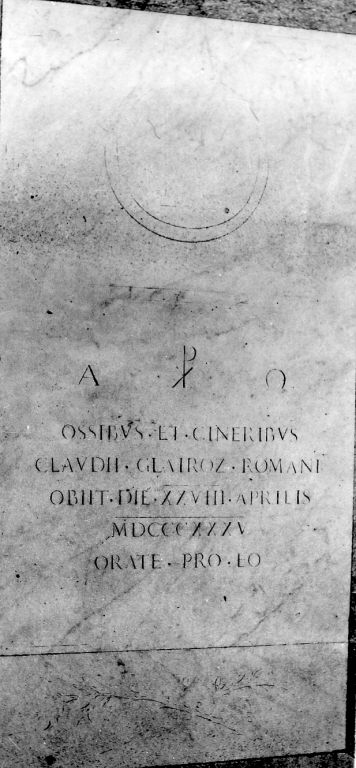 lapide tombale - ambito romano (sec. XIX)